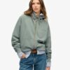Essentiële oversized raglan-hoodie met rits en logo