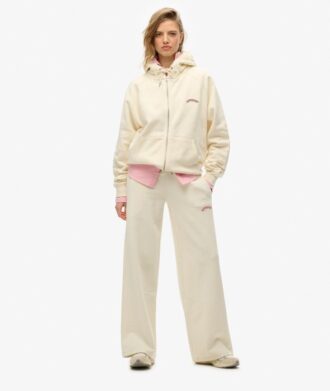 Essentiële oversized raglan-hoodie met rits en logo
