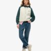 Essentiële oversized raglan-hoodie met rits en logo