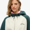 Essentiële oversized raglan-hoodie met rits en logo