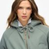 Essentiële oversized raglan-hoodie met rits en logo