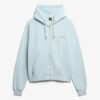 Essentiële oversized raglan-hoodie met rits en logo