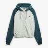 Essentiële oversized raglan-hoodie met rits en logo