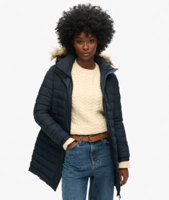 Fuji Hooded mid-length Puffer jas