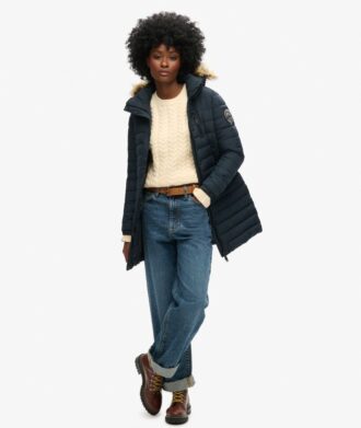 Fuji Hooded mid-length Puffer jas