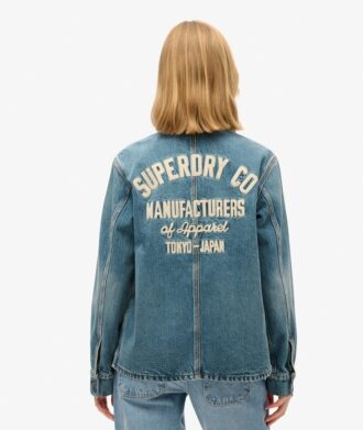 Geborduurd denim werkjack