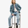 Geborduurd denim werkjack Geborduurd denim werkjack