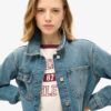 Geborduurd denim werkjack Geborduurd denim werkjack