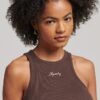 Geborduurde Skinny Racer Tank met ribboord Geborduurde Skinny Racer Tank met ribboord