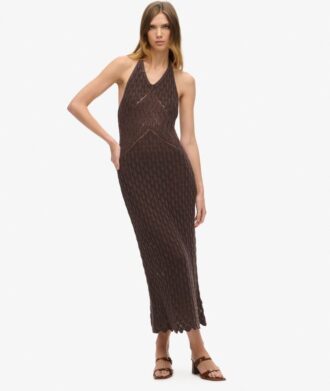Gehaakte halter maxi-jurk