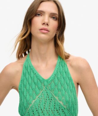 Gehaakte halter maxi-jurk