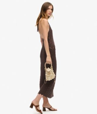 Gehaakte halter maxi-jurk