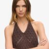 Gehaakte halter maxi-jurk