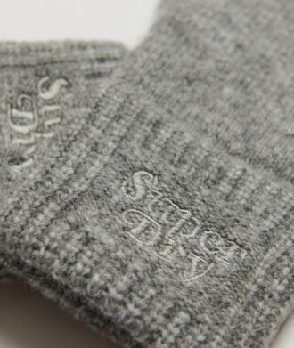 Geribbelde gebreide handschoenen