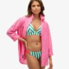 Gestreepte driehoekige bikinitop