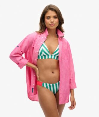 Gestreepte driehoekige bikinitop