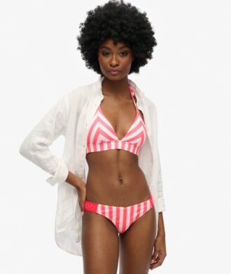 Gestreepte driehoekige bikinitop