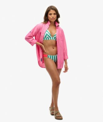 Gestreepte driehoekige bikinitop