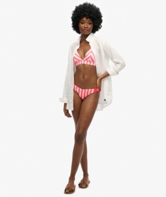 Gestreepte driehoekige bikinitop