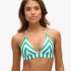 Gestreepte driehoekige bikinitop