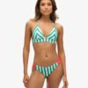 Gestreepte driehoekige bikinitop