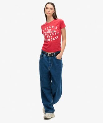 Getailleerd T-shirt met puffprint
