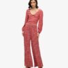Geweven crop top met lange mouwen