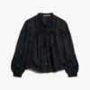 Geweven kanten blouse met lange mouwen