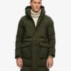 Hooded lange gewatteerde jas met capuchon Hooded lange gewatteerde jas met capuchon