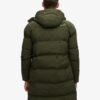 Hooded lange gewatteerde jas met capuchon Hooded lange gewatteerde jas met capuchon