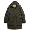 Hooded lange gewatteerde jas met capuchon Hooded lange gewatteerde jas met capuchon