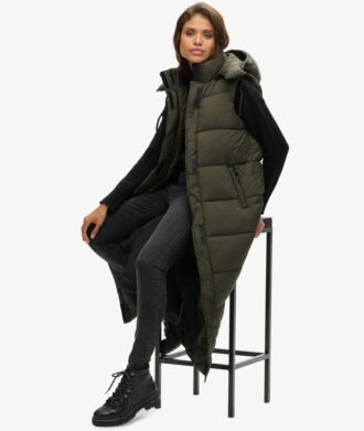 Hooded Ripstop Longline Gilet Hooded Ripstop Longline Gilet