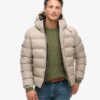 Hooded Tweed Sport Puffer Jacket