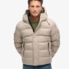 Hooded Tweed Sport Puffer Jacket