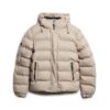 Hooded Tweed Sport Puffer Jacket