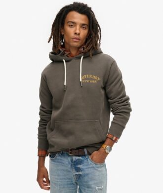 Hoodie met losse pasvorm en tattoo-afbeelding op de rug