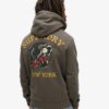 Hoodie met losse pasvorm en tattoo-afbeelding op de rug