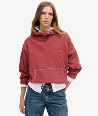 Hoodie met overgeverfd logo