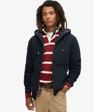 Hoodie met rits en borgvoering