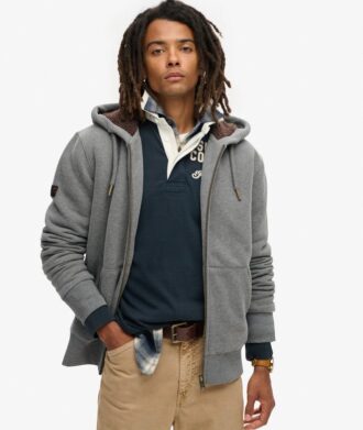 Hoodie met rits en borgvoering