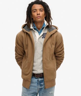 Hoodie met rits en borgvoering
