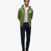 Hoodie met rits en neon Vintage logo-print