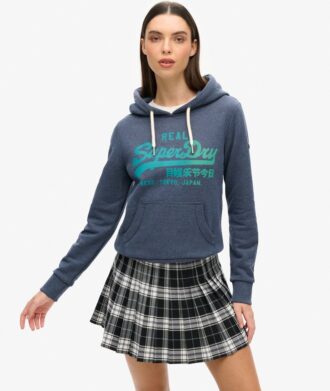 Hoodie met ton-sur-ton Vintage logo