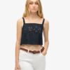 Ibiza geborduurde cami-top