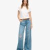 Jeans met wijde pijpen en onafgewerkte zoom Jeans met wijde pijpen en onafgewerkte zoom