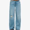Jeans met wijde pijpen en onafgewerkte zoom Jeans met wijde pijpen en onafgewerkte zoom