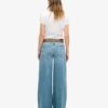 Jeans met wijde pijpen en onafgewerkte zoom Jeans met wijde pijpen en onafgewerkte zoom