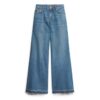 Jeans met wijde pijpen en onafgewerkte zoom