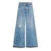 Jeans met wijde pijpen en onafgewerkte zoom Jeans met wijde pijpen en onafgewerkte zoom