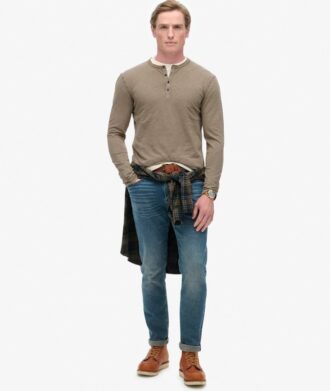 Jersey Henley-top met lange mouwen